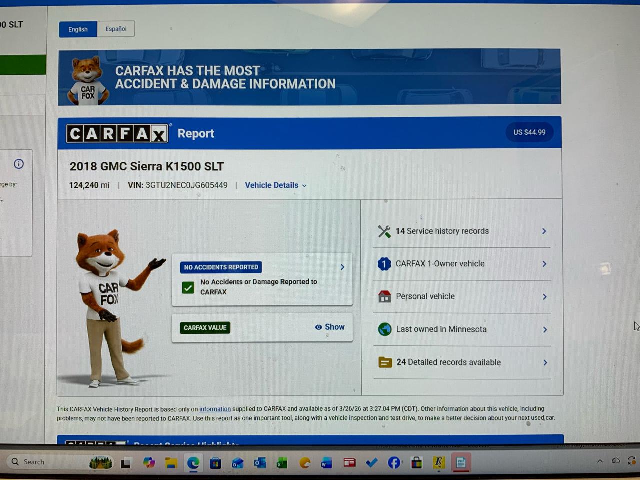 GMC Sierra 1500 SLT Crew Cab Short Box 4WD 2018