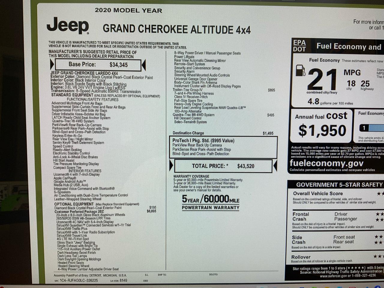 Jeep Grand Cherokee Laredo 4WD 2020