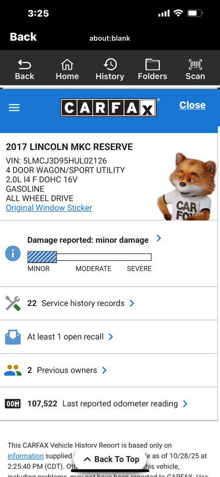 Lincoln MKC Reserve AWD 2017 Lincoln MKC Reserve AWD 2017