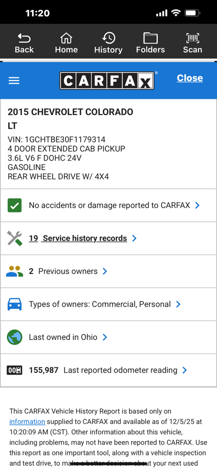 Chevrolet Colorado 4WD Ext Cab 128.3" LT 2015