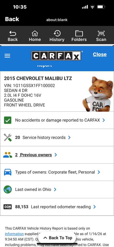 Chevrolet Malibu 4dr Sdn LTZ w/2LZ 2015