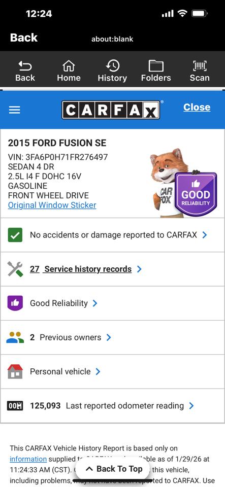 Ford Fusion 4dr Sdn SE FWD 2015