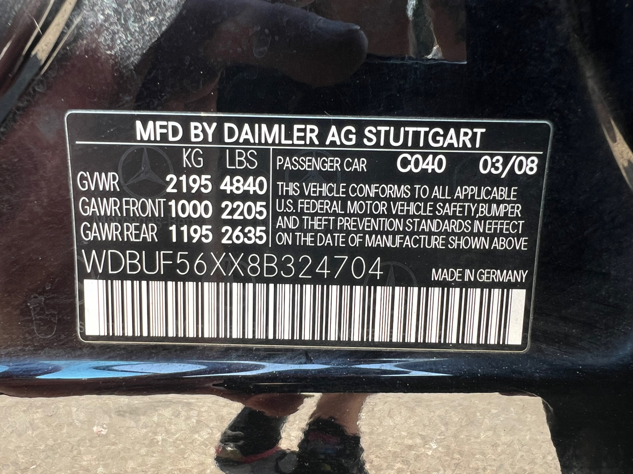 Mercedes-Benz E-Class 4dr Sdn Sport 3.5L RWD 2008