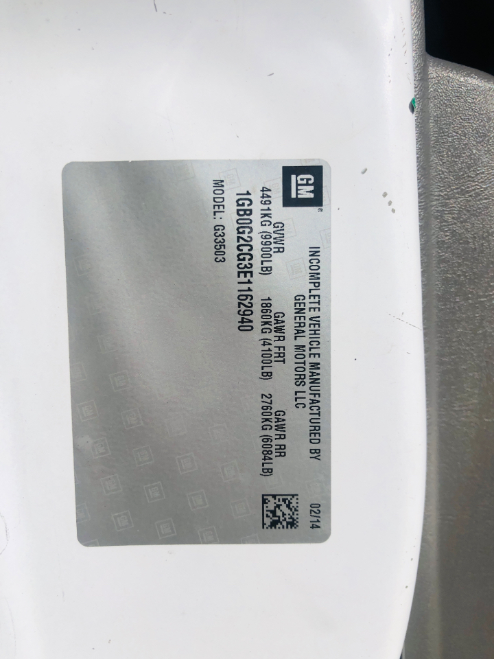 Chevrolet Express Commercial Cutaway 3500 Van 139" 2014