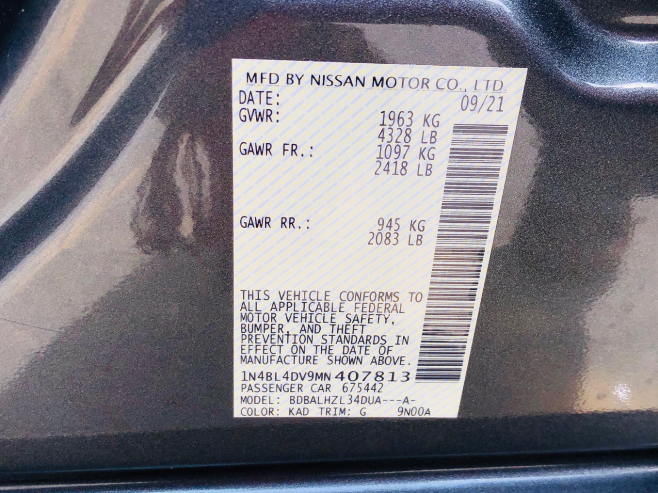 Nissan Altima 2.5 SV Sedan 2021