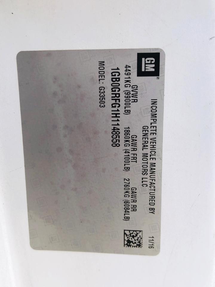 Chevrolet Express Commercial Cutaway 3500 Van 139" 2017