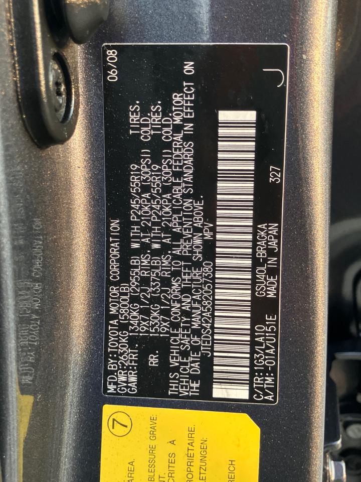 Toyota Highlander FWD 4dr Limited (Natl) 2008