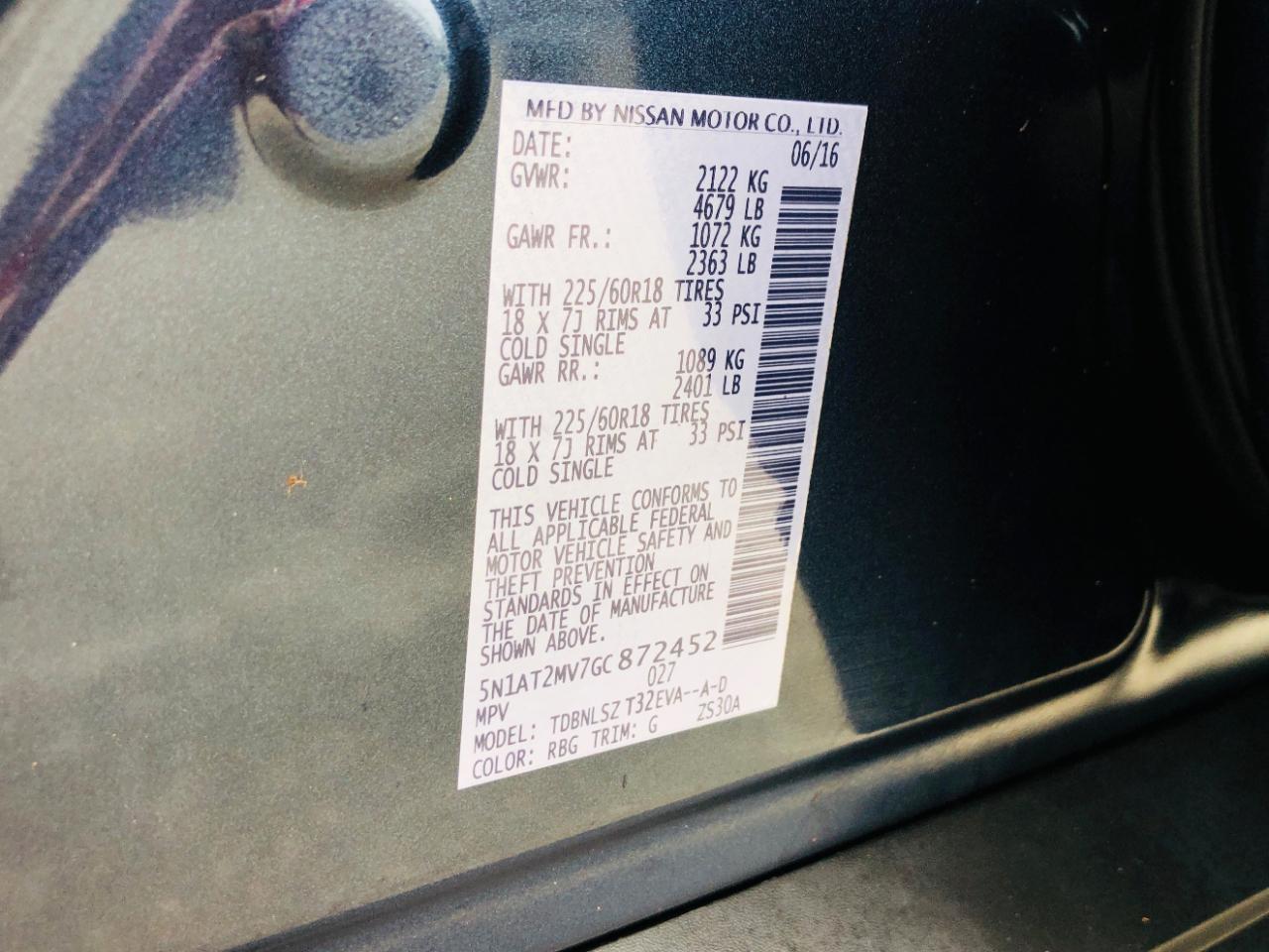 Nissan Rogue AWD 4dr SL 2016