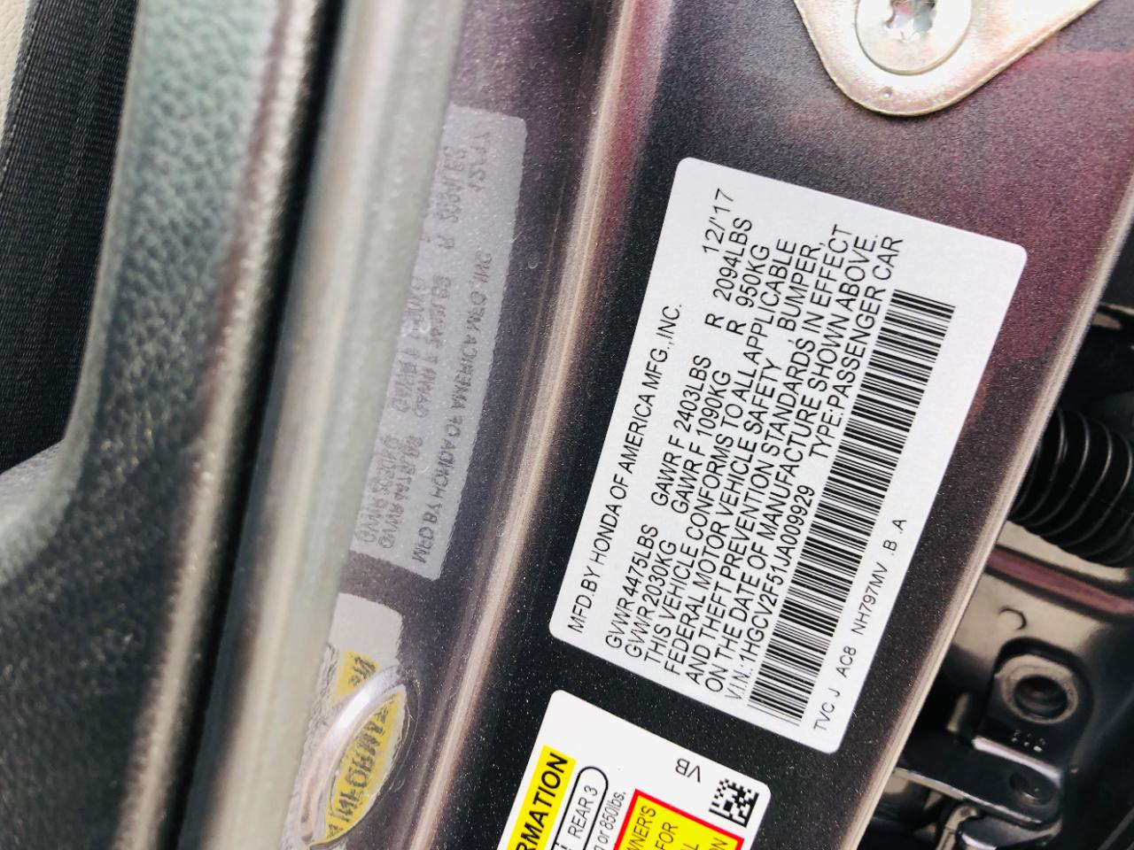 Honda Accord Sedan EX-L 2.0T Auto 2018