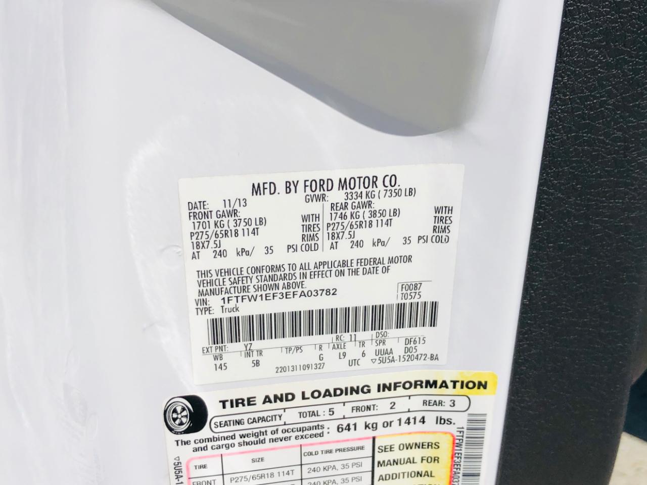 Ford F-150 4WD SuperCrew 145" Platinum 2014