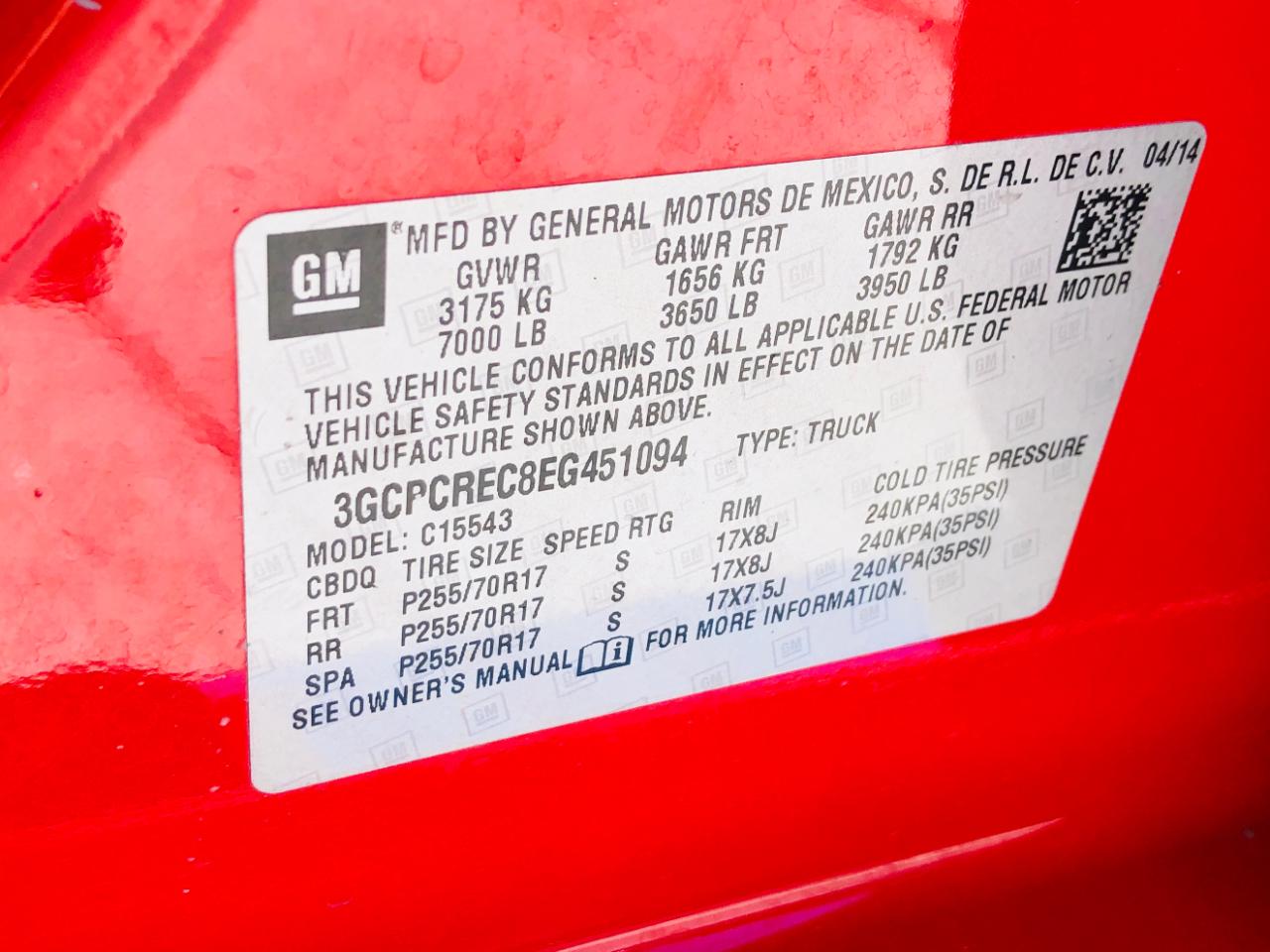 Chevrolet Silverado 1500 2WD Crew Cab 143.5" LT w/1LT 2014