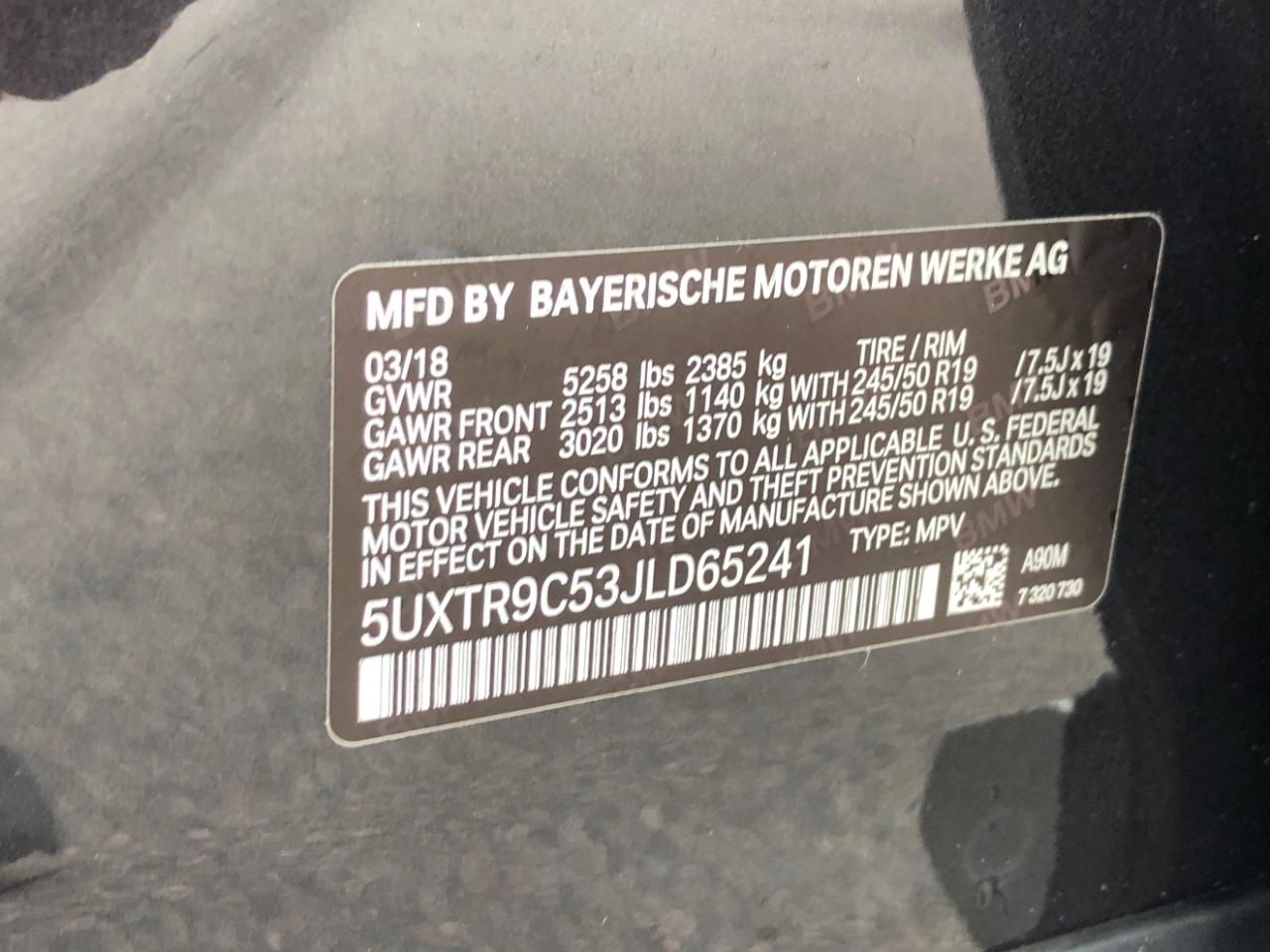 BMW X3 xDrive30i Sports Activity Vehicle 2018