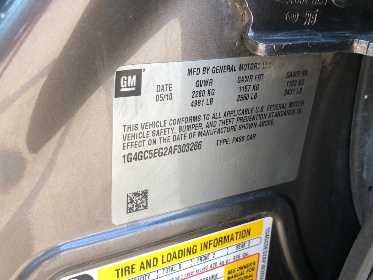 Buick LaCrosse 4dr Sdn CXL 3.0L FWD 2010