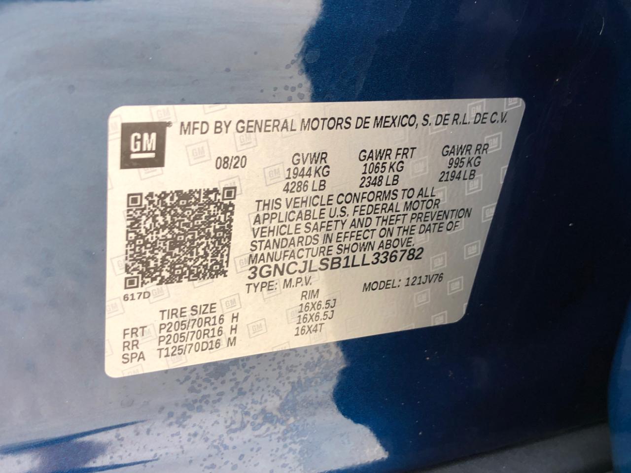 Chevrolet Trax FWD 4dr LT 2020