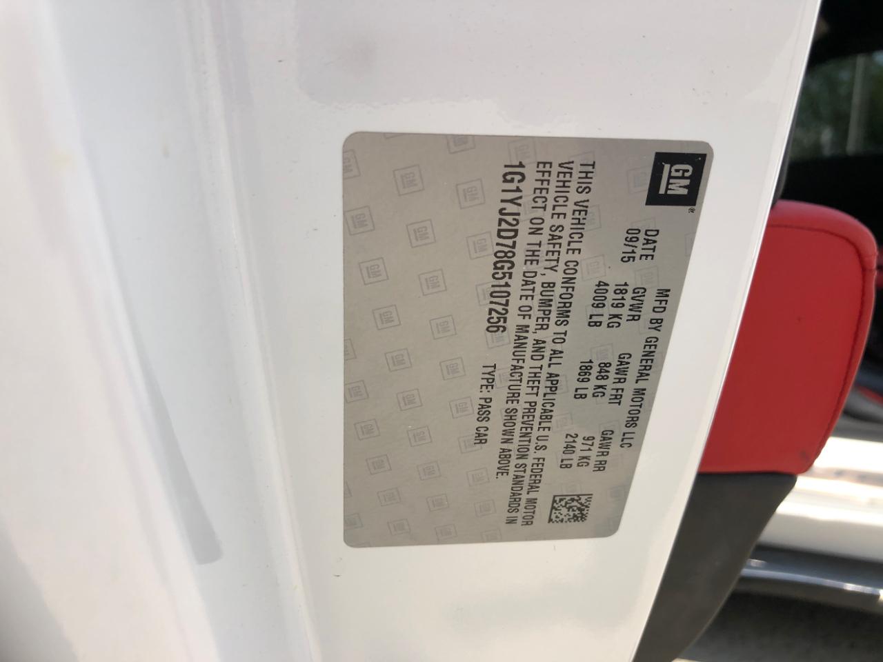 Chevrolet Corvette 2dr Stingray Z51 Cpe w/2LT 2016