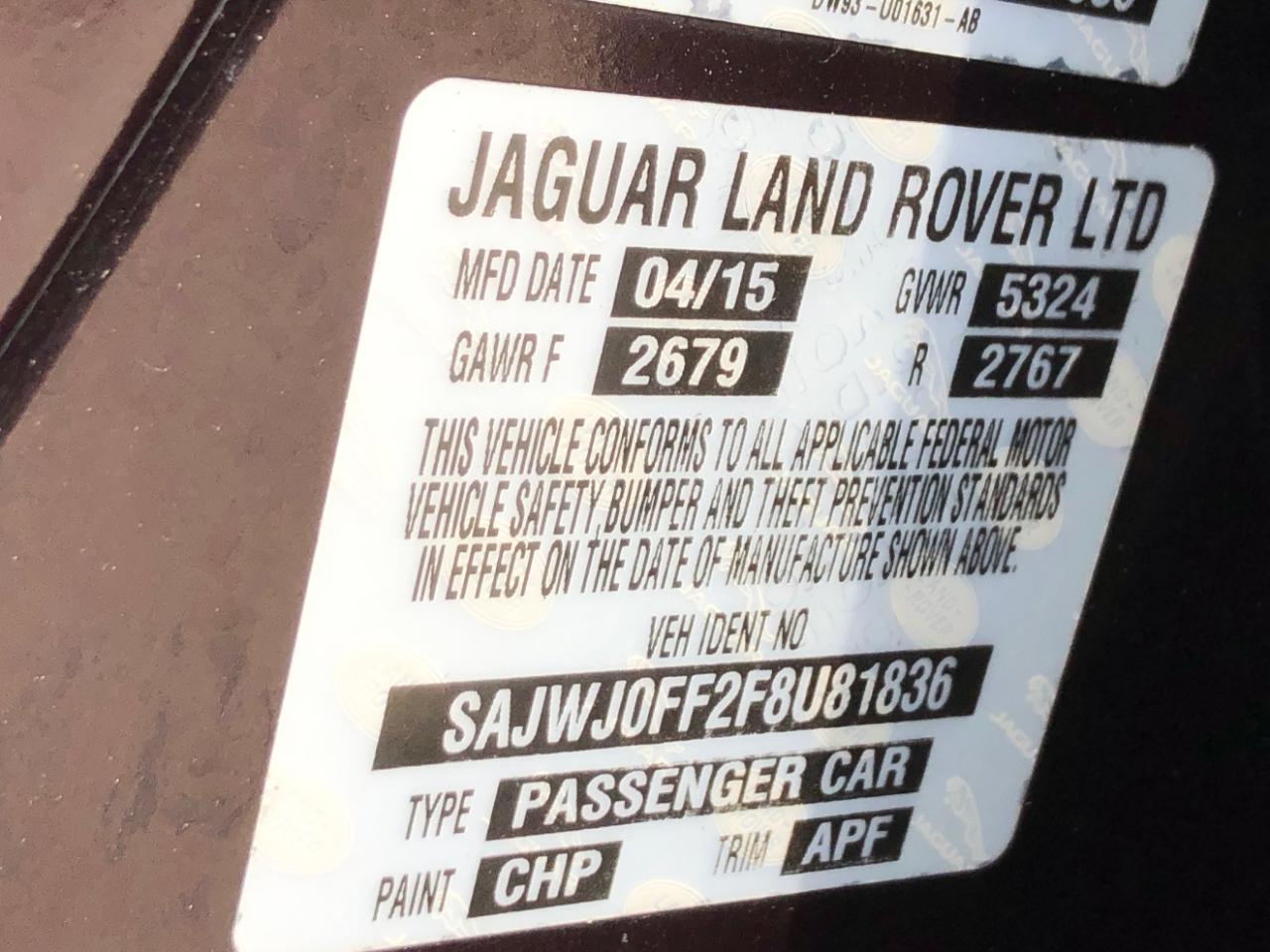 Jaguar XF 4dr Sdn V6 Sport AWD 2015