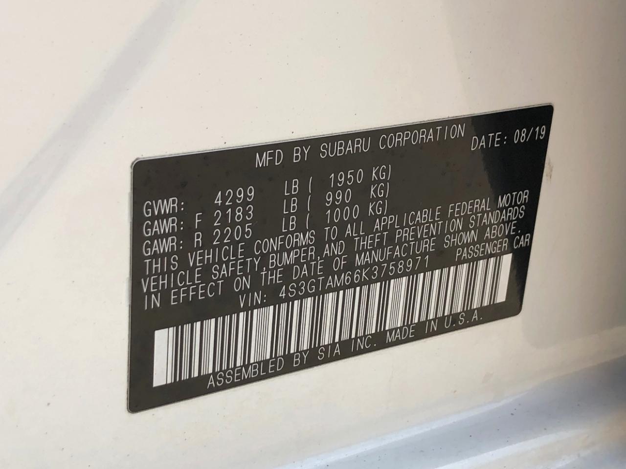 Subaru Impreza 2.0i Sport 5-door CVT 2019