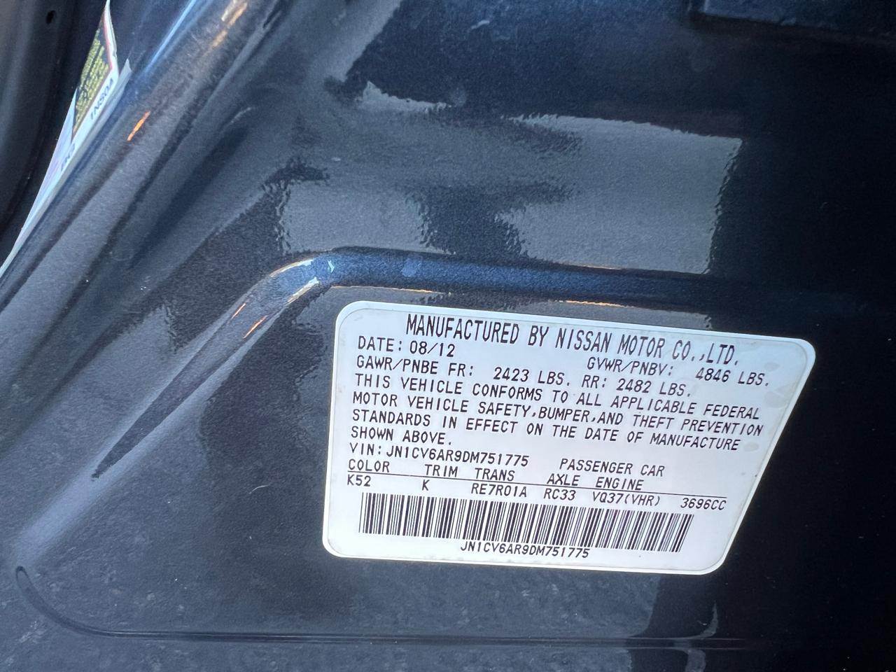 Infiniti G Sedan 37x AWD 2013