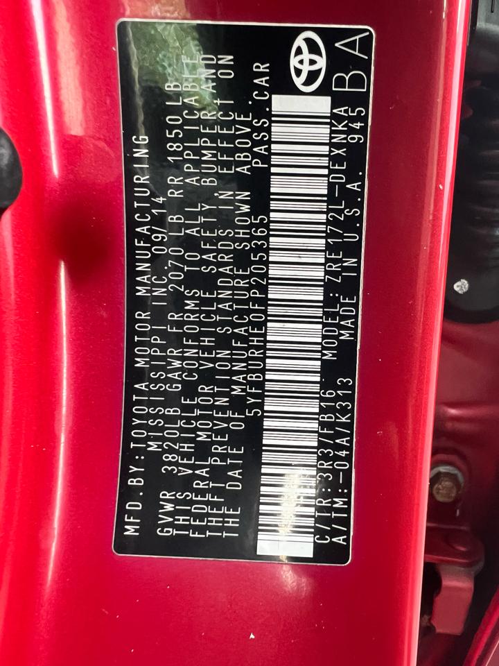 Toyota Corolla 4dr Sdn Auto LE (Natl) 2015