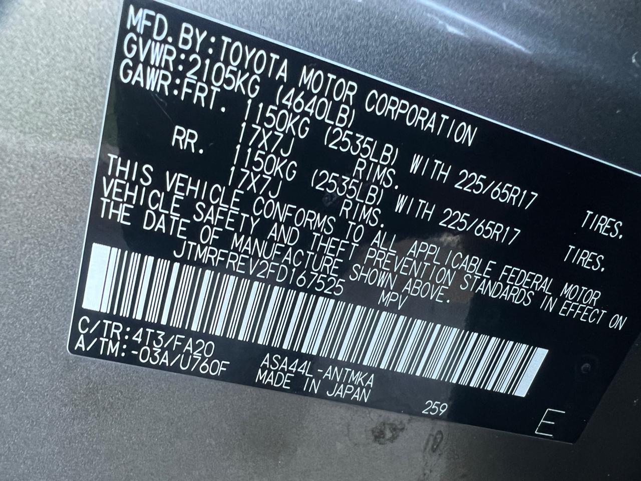 Toyota RAV4 XLE AWD 2015