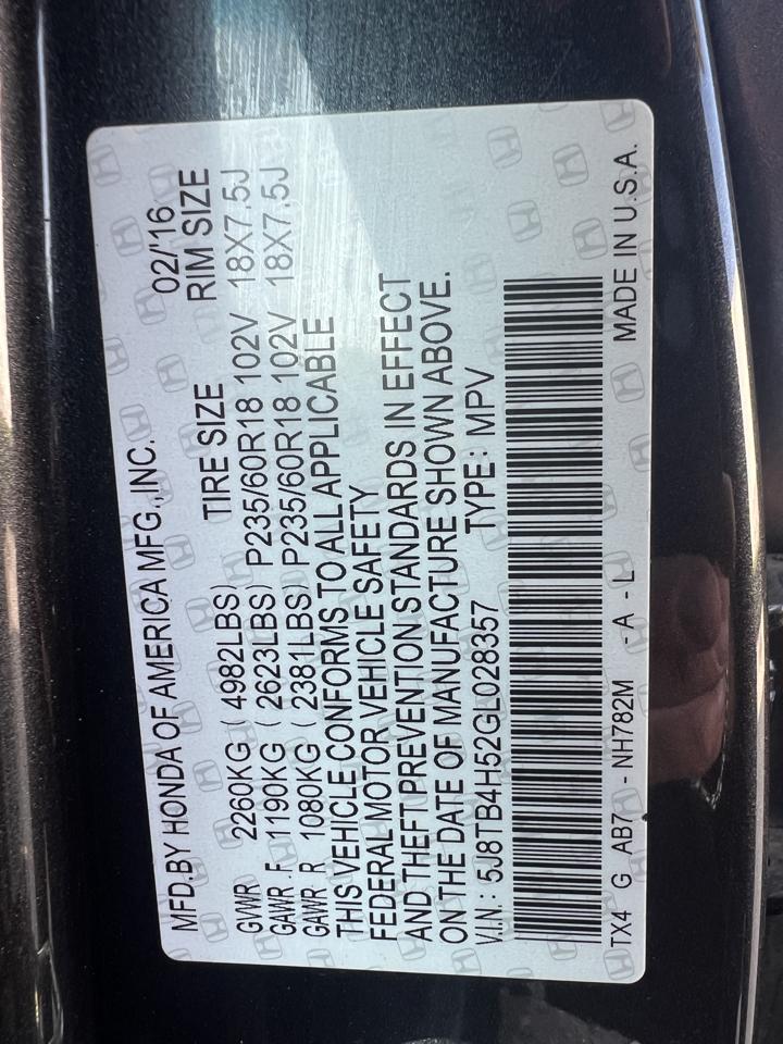 Acura RDX 6-Spd AT AWD w/ Technology Package 2016
