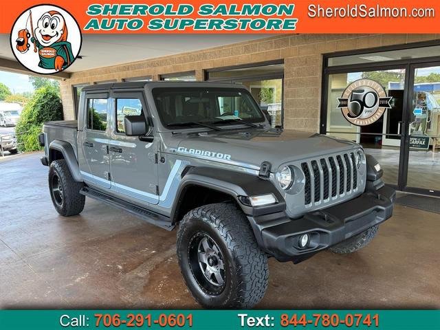 Gray 2021 Jeep Gladiator Sport Crew Cab 4WD Pickup Truck Four-Wheel Drive 6-Speed Manual