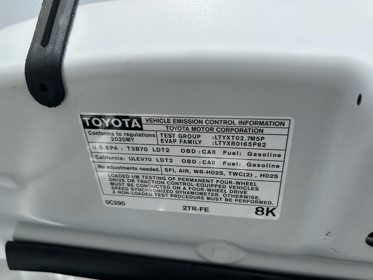 Toyota Tacoma 2WD SR Access Cab 6' Bed I4 AT (Natl) 2020