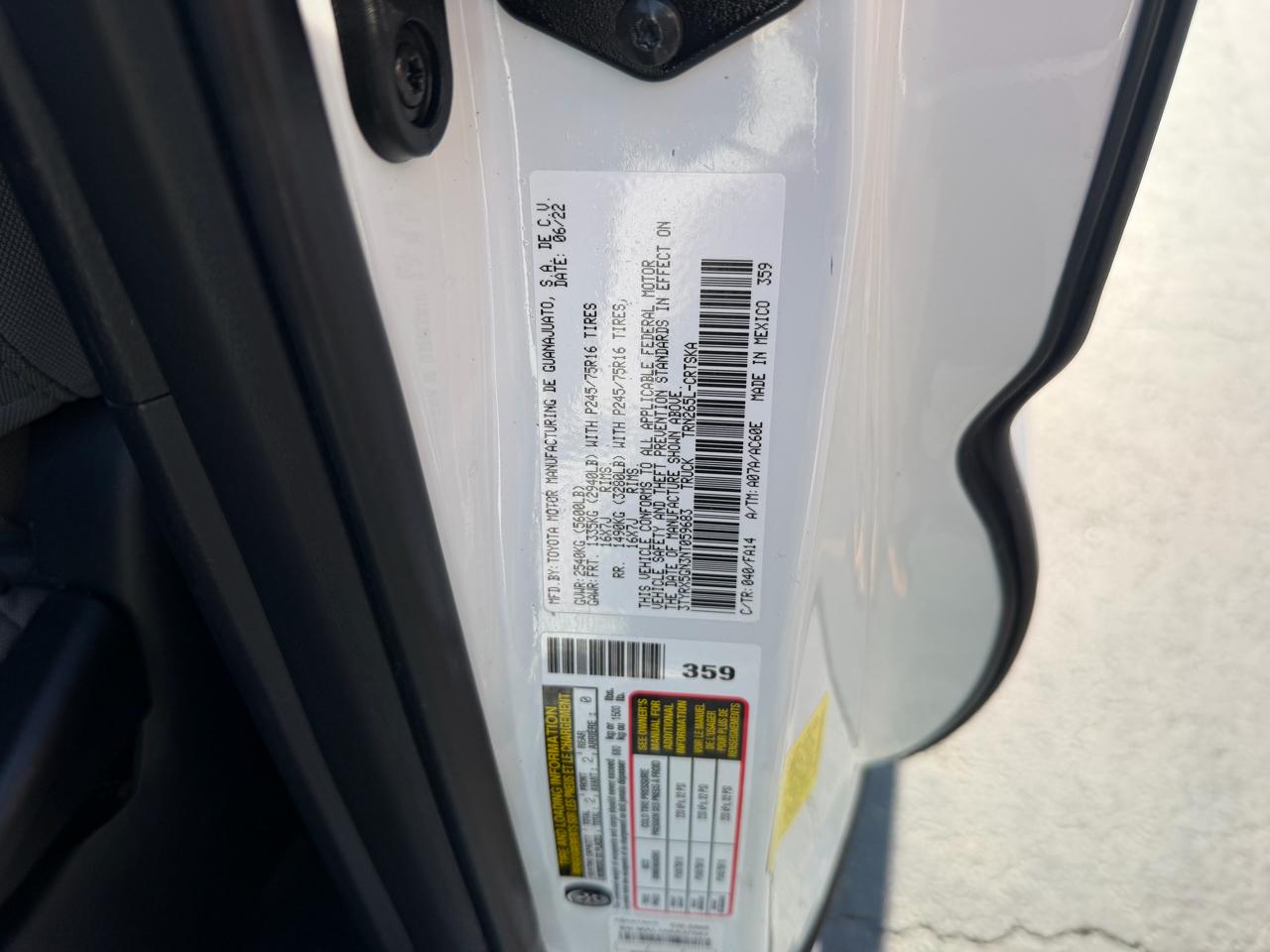 Toyota Tacoma 2WD SR5 Access Cab 6' Bed I4 AT (Natl) 2022