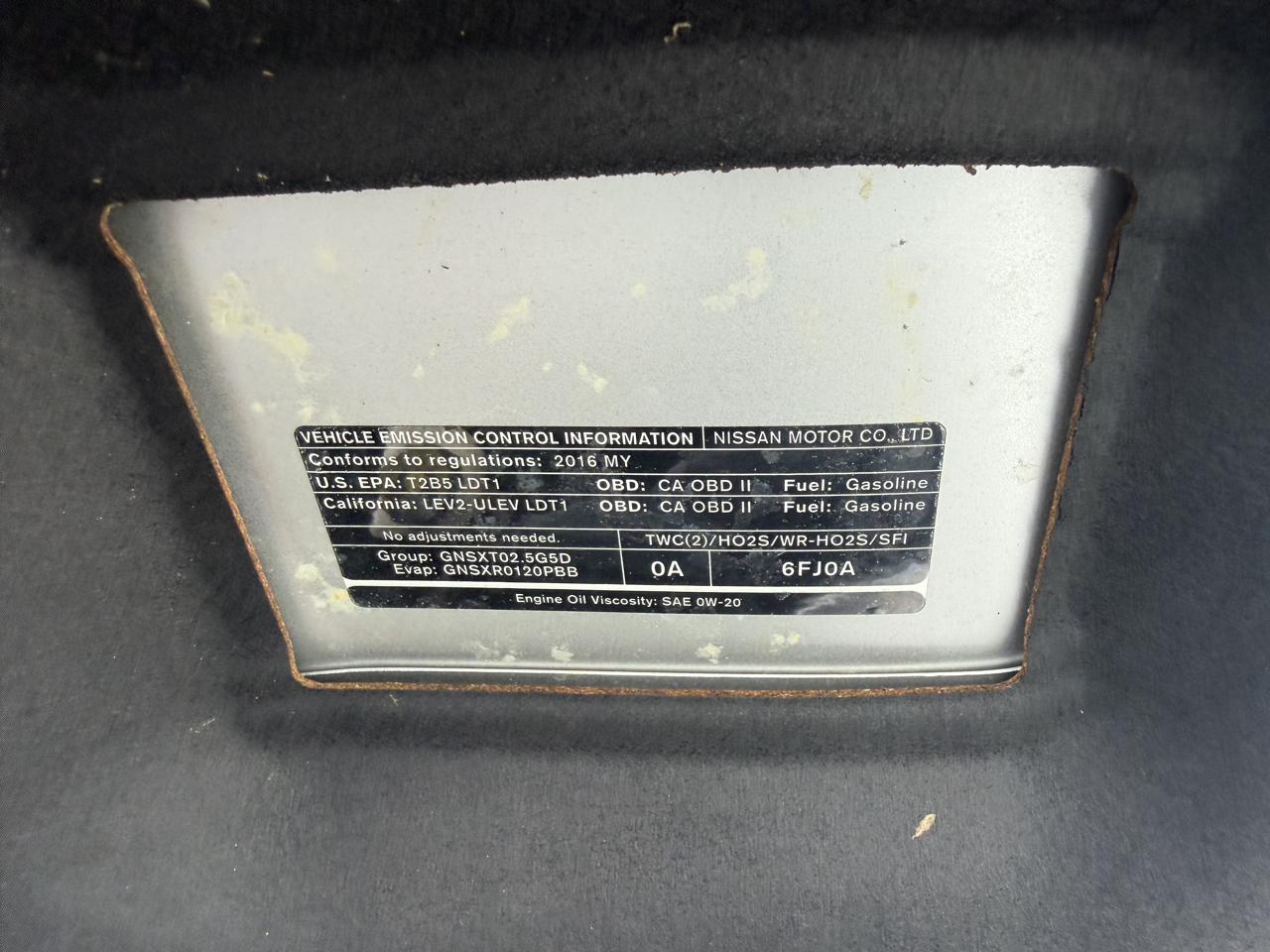 Nissan Rogue FWD 4dr SV 2016