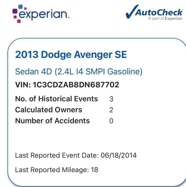 Dodge Avenger SE 2013