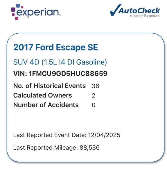 Ford Escape SE 4WD 2017