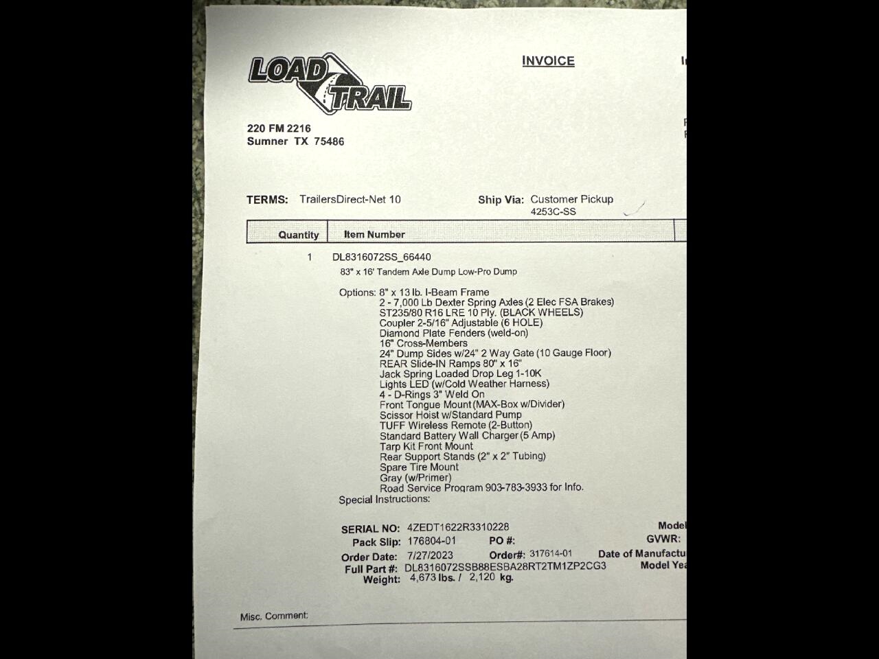 Load Trail Dump  2024