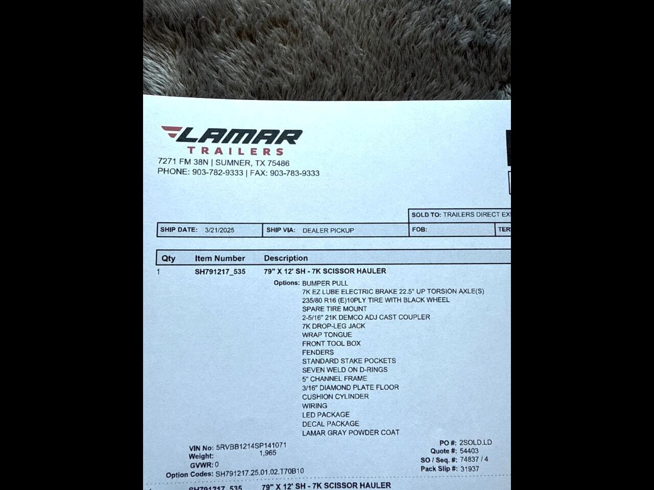 2025 Lamar Equipment Trailer 7X12 TILT 7K GVWR LOW BOY