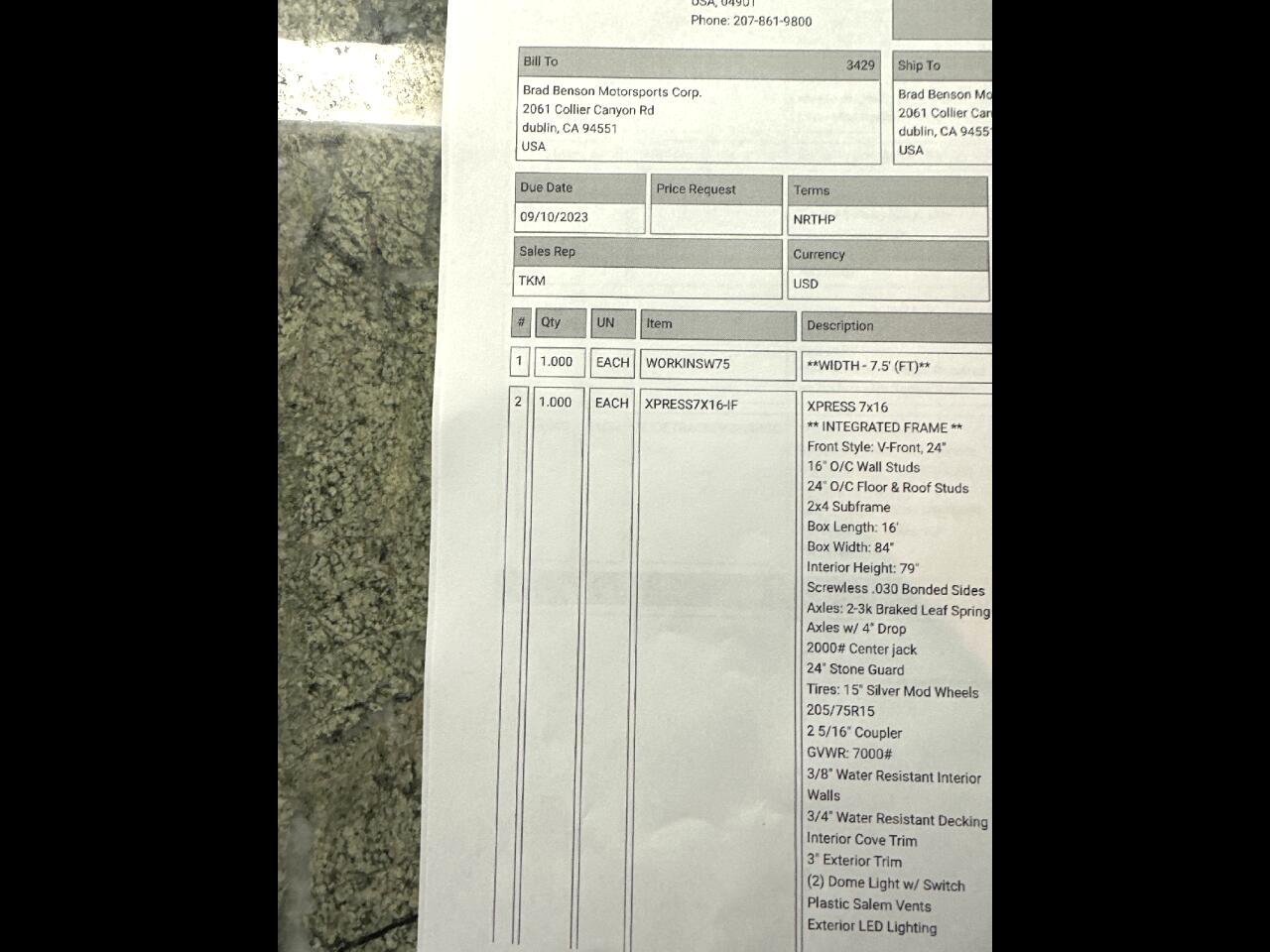 Alcom 7.5 x 16  2024 Alcom 7.5 x 16  2024