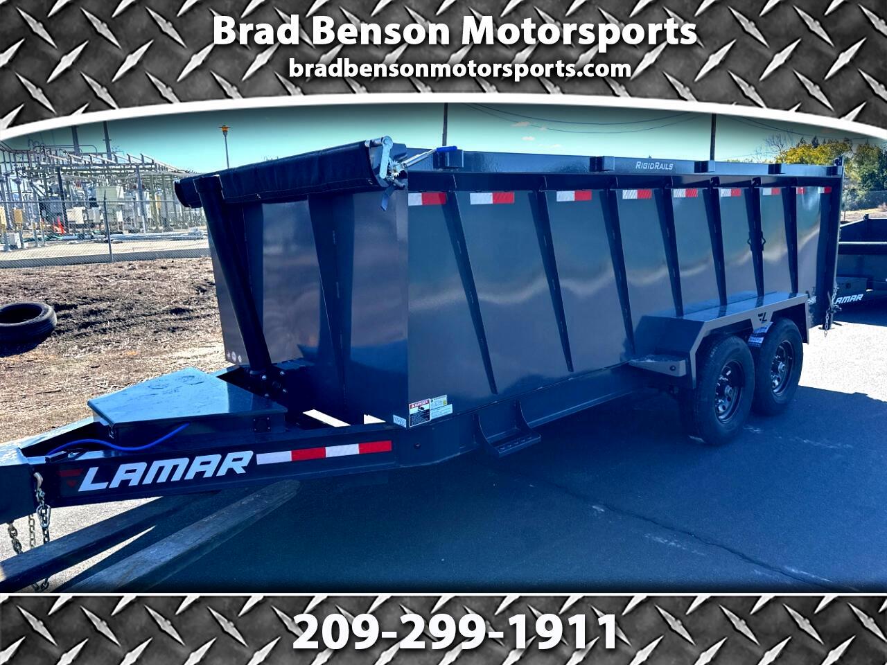 2025 Lamar 16 Foot Dump 16 FOOT DUMP 4 FOOT SIDES 14K GVWR RAMPS TARP