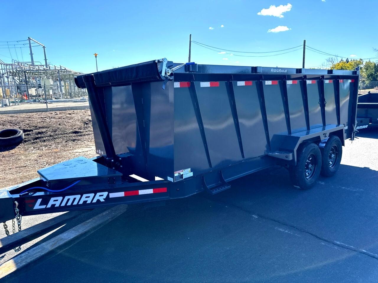 2025 Lamar 16 Foot Dump 16 FOOT DUMP 4 FOOT SIDES 14K GVWR RAMPS TARP