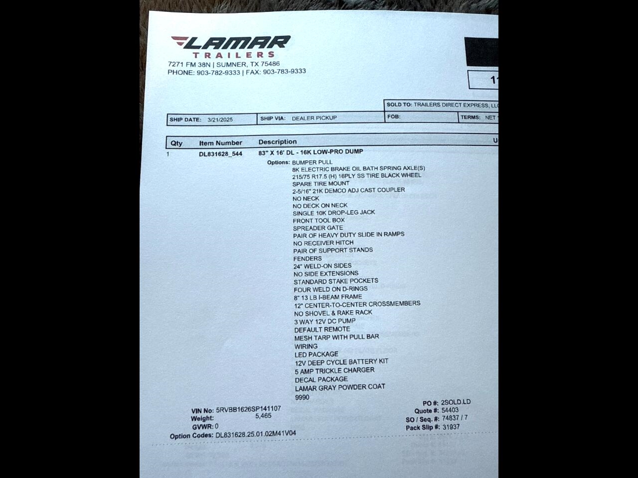 Lamar 16 Foot Dump  2025