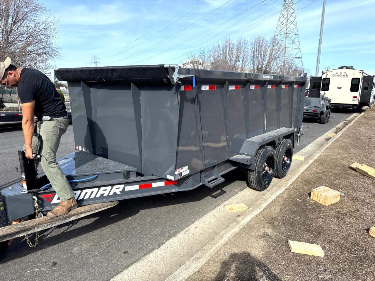 2025 Lamar Dump Trailer 16 FOOT 4 FOOT SIDES 16K GVWR RAMPS TARP