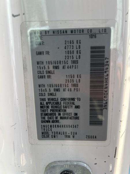 Nissan NV200 SV 2017