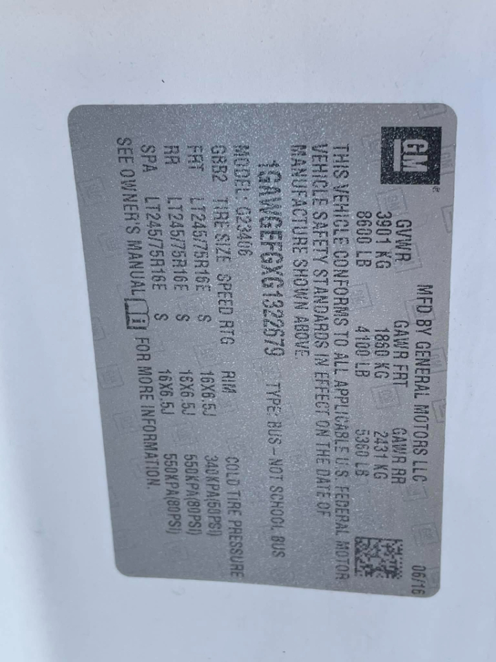 Chevrolet Express LS 2500 2016