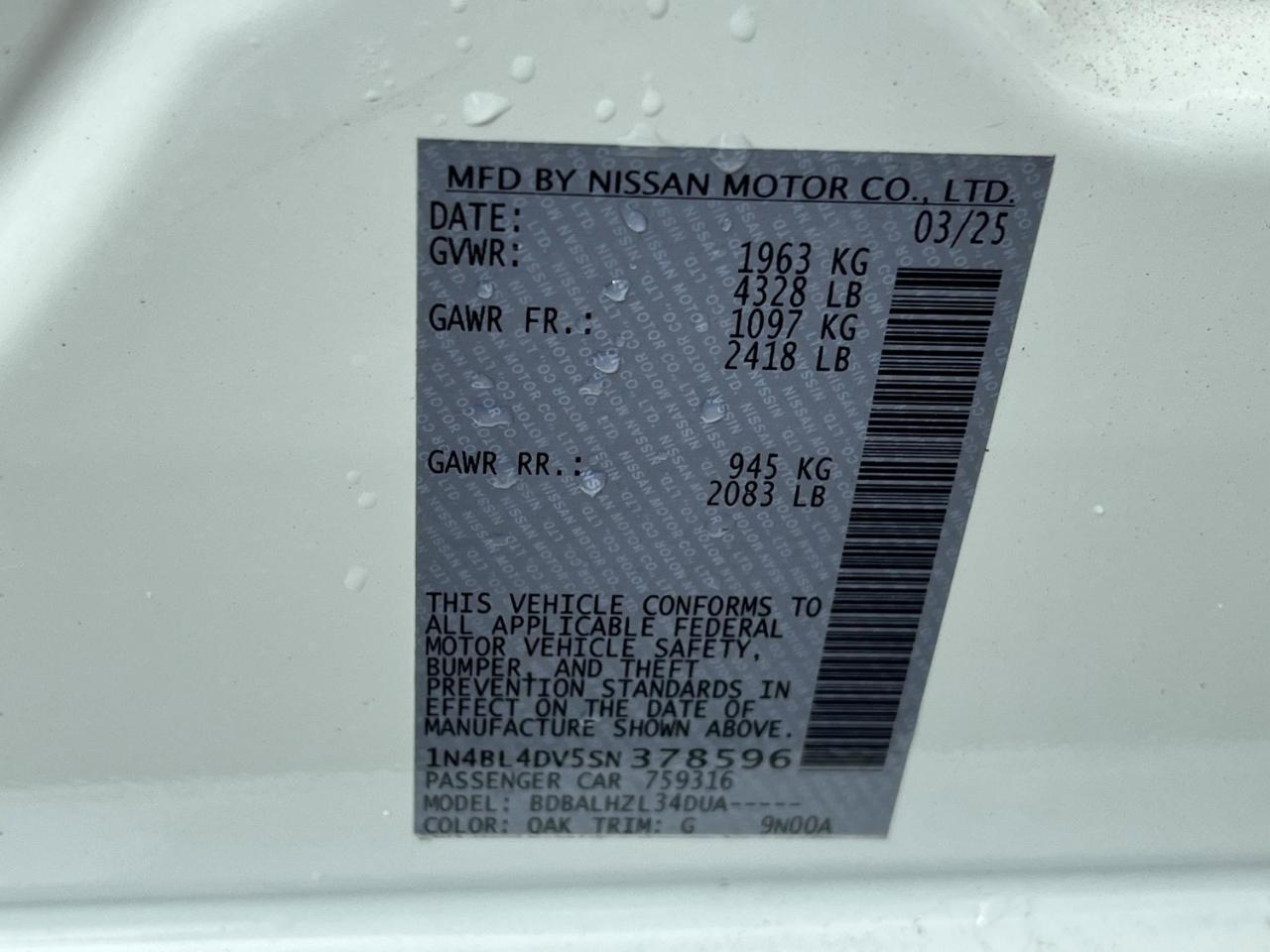 Nissan Altima 2.5 SV 2025