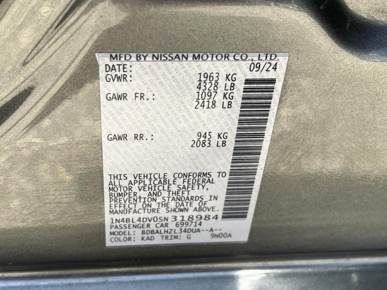 Nissan Altima 2.5 SV 2025