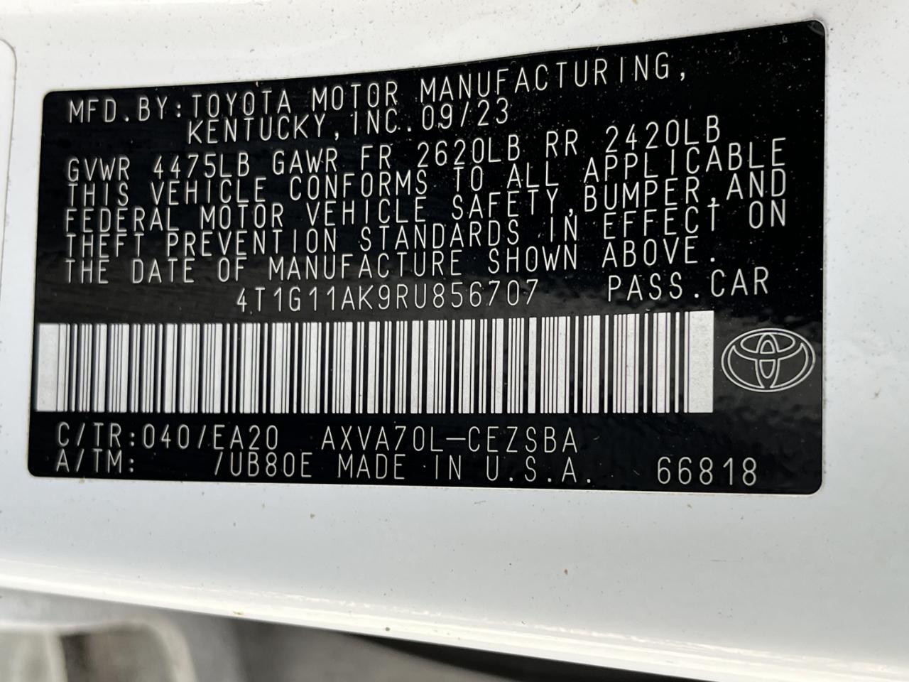 Toyota Camry SE 2024