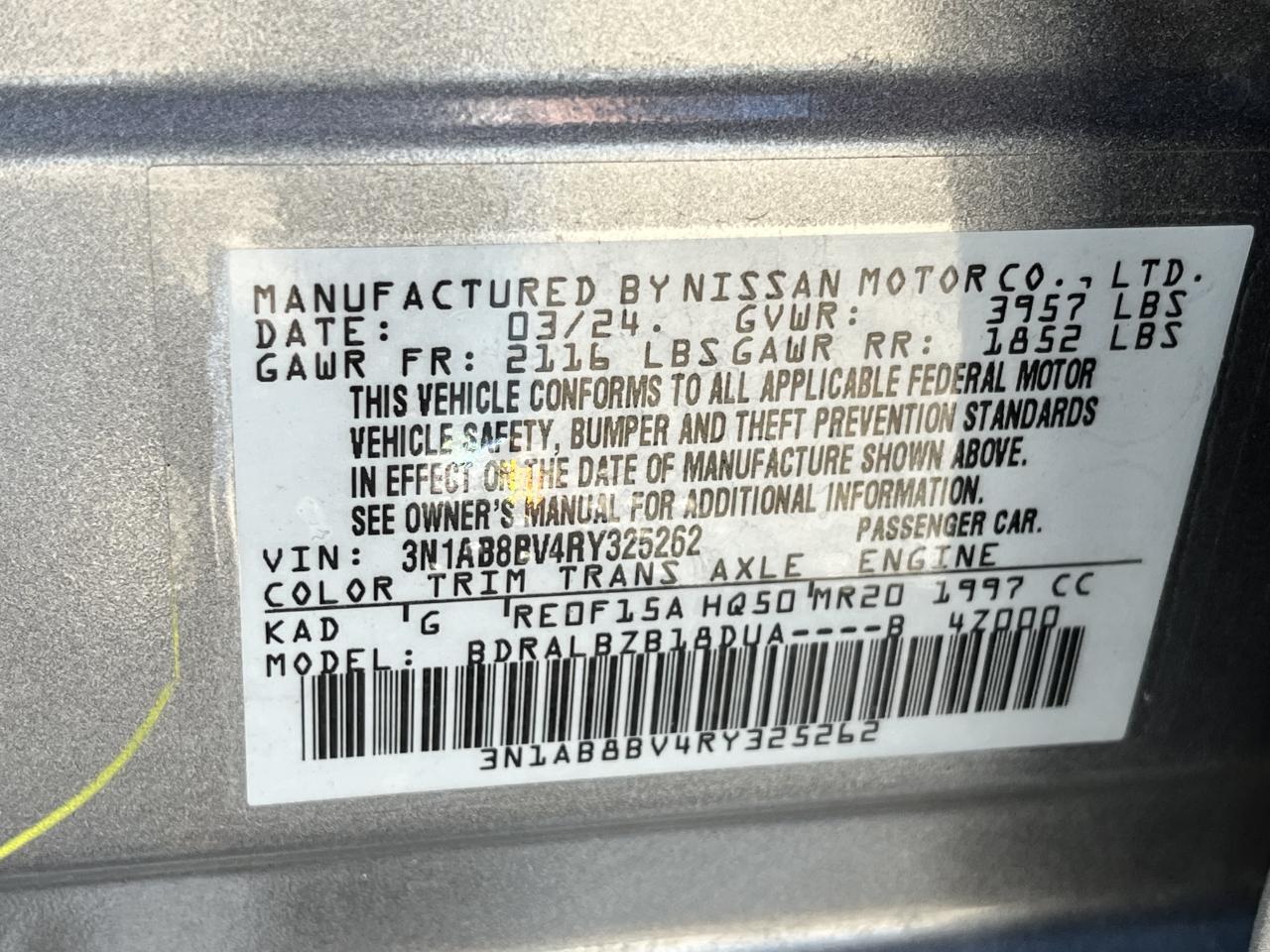 Nissan Sentra S 2024