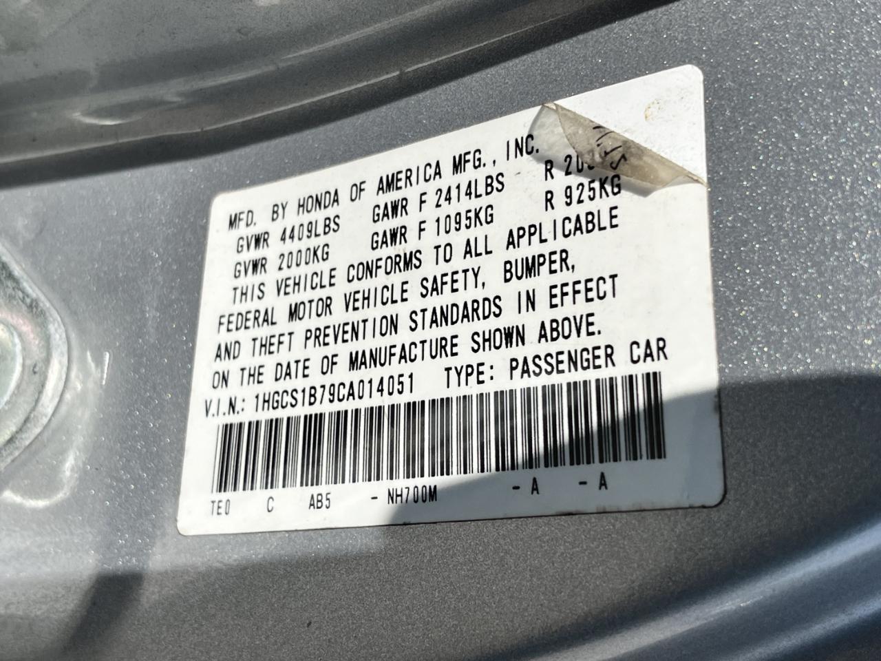 Honda Accord EX coupe AT 2012