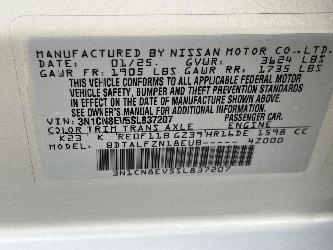 Nissan Versa SV 2025