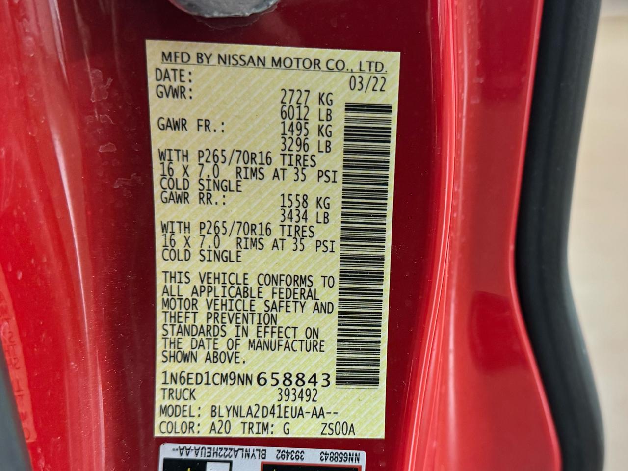 Nissan Frontier  2022