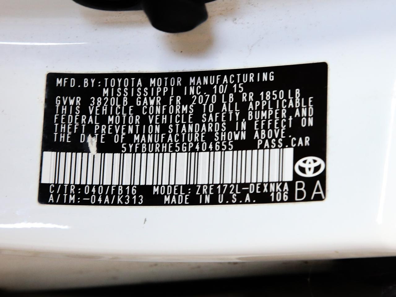 Toyota Corolla  2016