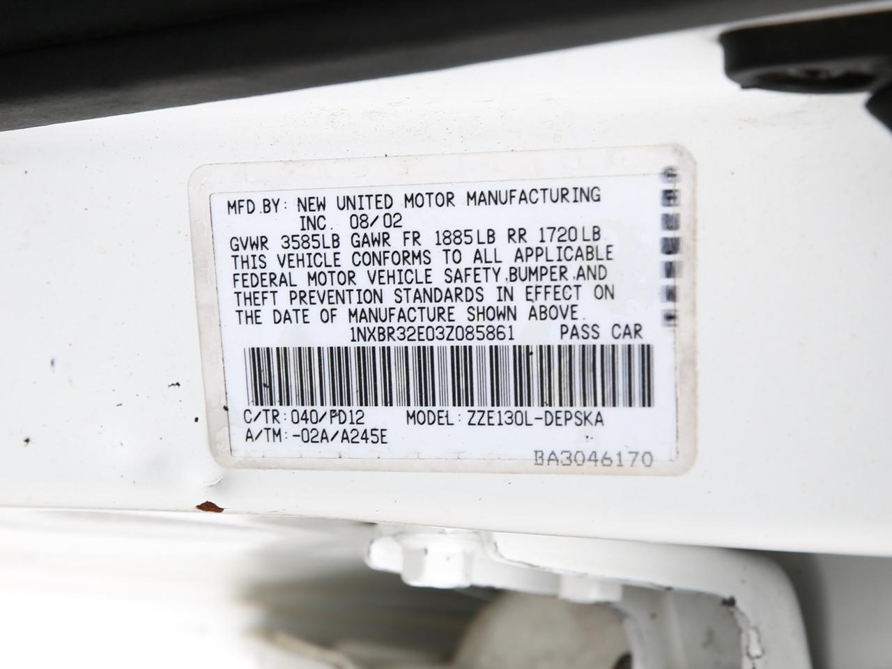 Toyota Corolla  2003