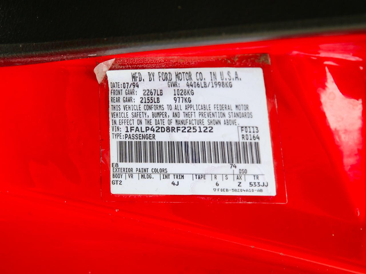 Ford Mustang SVT Cobra Coupe 1994